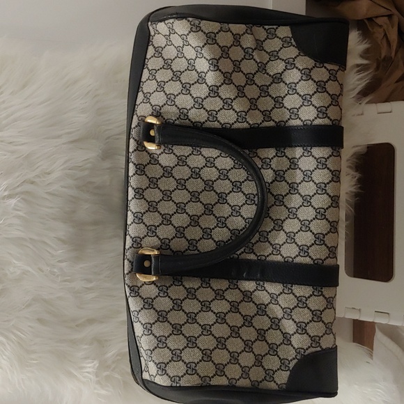 Authentic Vintage Gucci GG Monogram Supreme Duffel Carry on Weekender Travel Bag - Picture 3 of 9